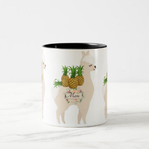 Llama Fruit Pineapple Blommigt Mugg