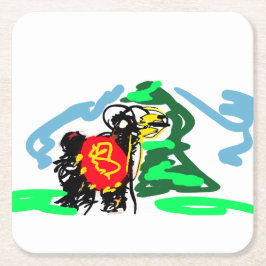 Llama  fun   underlägg papper kvadrat