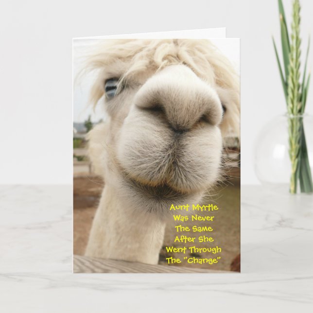 Llama Funny Birthday Card Kort (Framsida)