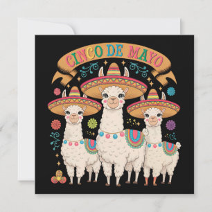 Llama Funny Cinco De Mayo Fiesta Party Inbjudningar