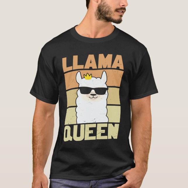 Llama  Funny Cute Retro Style Alpaca Graphic Plus  T Shirt (Framsida)
