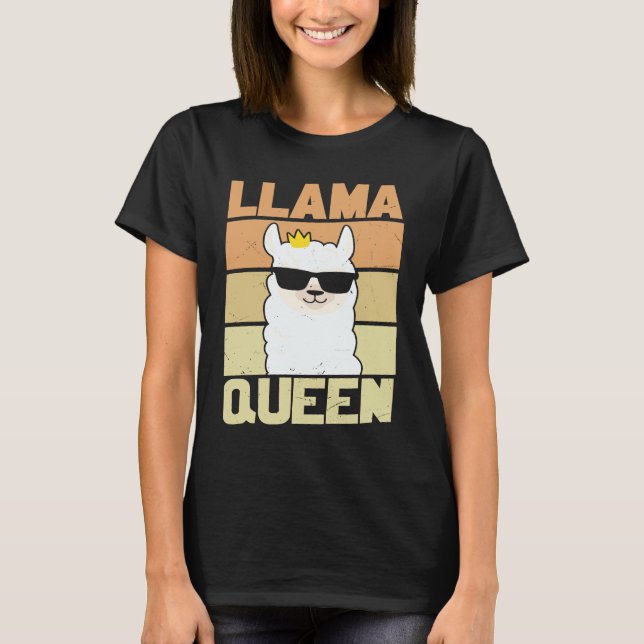 Llama  Funny Cute Retro Style Alpaca Graphic Plus  T Shirt (Framsida)