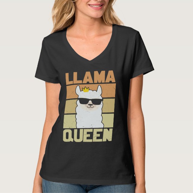 Llama  Funny Cute Retro Style Alpaca Graphic Plus  T Shirt (Framsida)