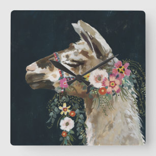 Llama Fyrkantig Klocka