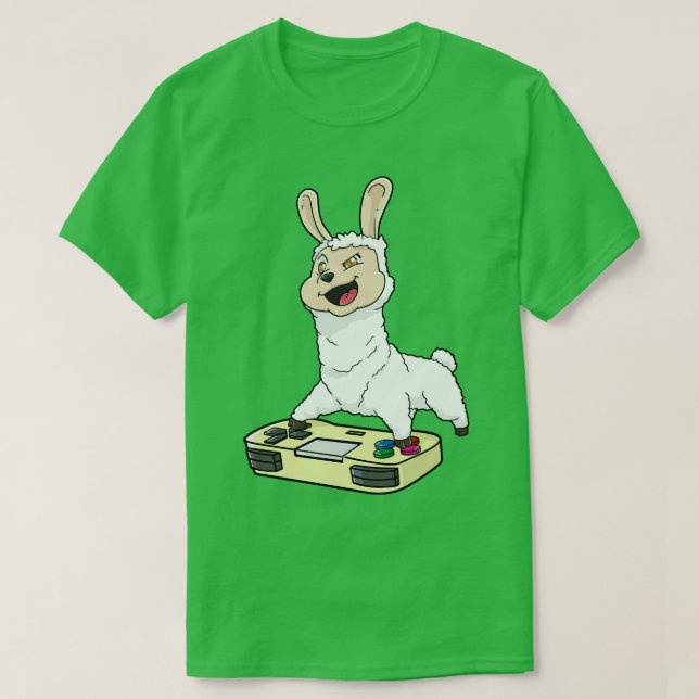 Llama Gamepad Kawaii T Shirt (Design framsida)