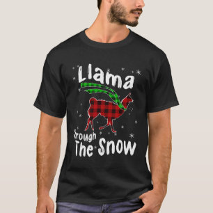 Llama genom Snöflingor-julen i Snö Play T Shirt