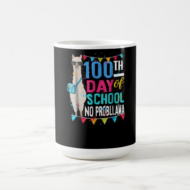 Llama Gift | 100 dagar för skola nr Prob Llama Kaffemugg (Center)