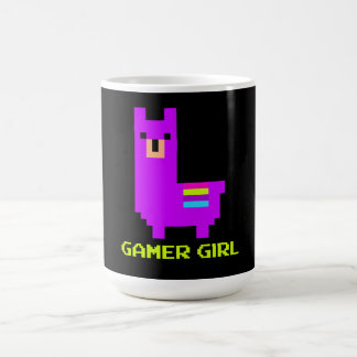Llama Gift | 8-bitars Cute Alpaca Llama Gamer Girl Kaffemugg