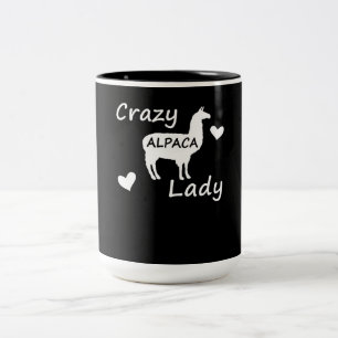 Llama Gift Crazy Alpaca Dam Två-Tonad Mugg