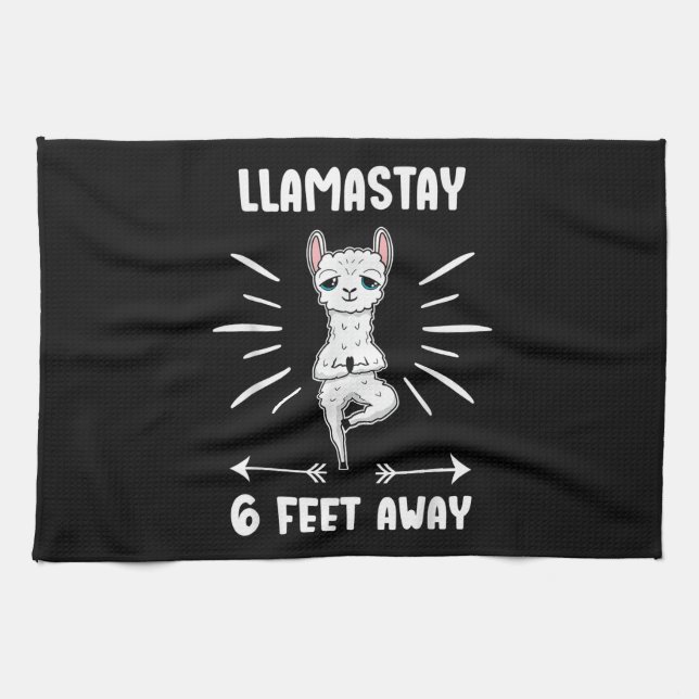Llama Gift | Llama Stanna 6 fot bort Kökshandduk (Horisontell)