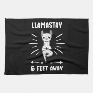 Llama Gift Llama stannar 6 fot bort Kökshandduk