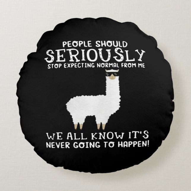 Llama Gift| Människor bör allvarligt Rund Kudde (Framsidan)