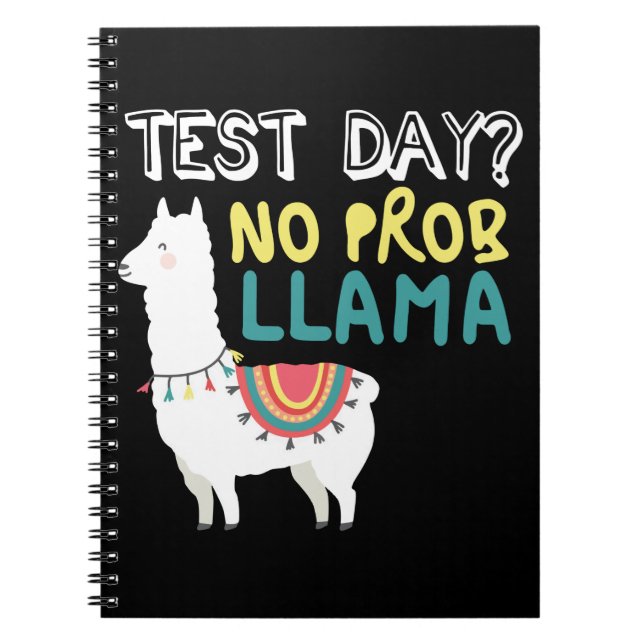 Llama Gift | Provningsdag ProbLlama Funny Costume Anteckningsbok (Framsidan)