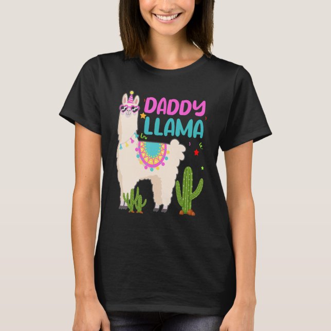 Llama Girl Matching Family B T Shirt (Framsida)