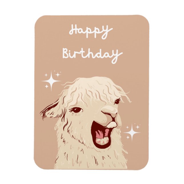 Llama Grattis på födelsedagen Magnet (Vertikal)