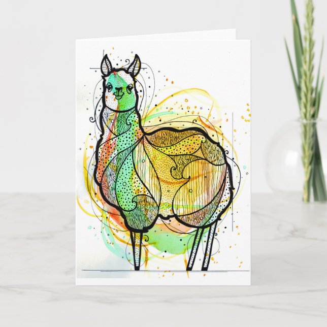 Llama Hälsning Card Kort (Framsida)