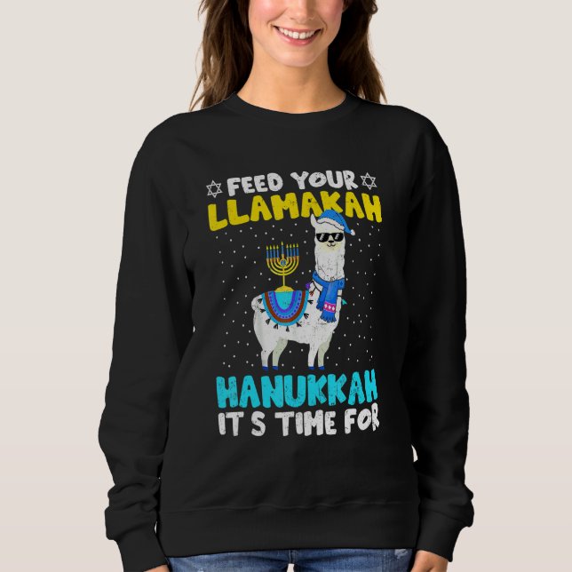 Llama Hanukkah Costume Alpaca Chanukah Feed Your L T Shirt (Framsida)