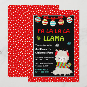 Llama Helgdag jul Party Inbjudningar