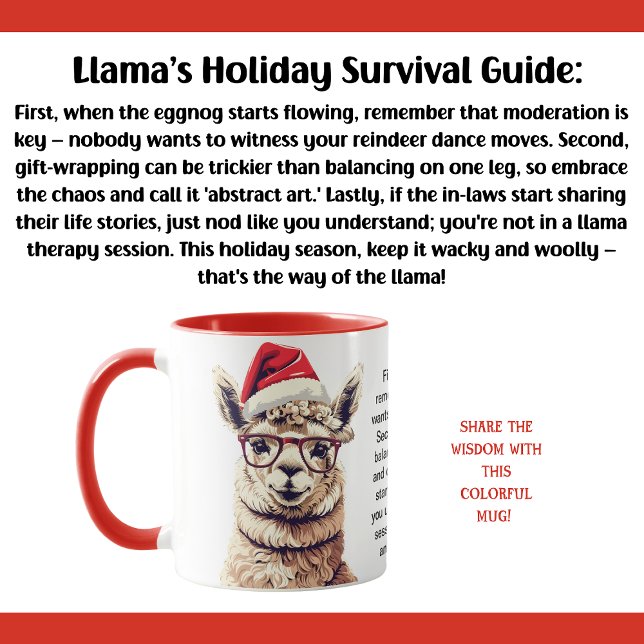 Llama-Helgdag överlevnadstips Mugg (Skapare uppladdad)