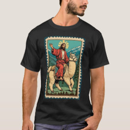 Llama, Herny Jesus Riding Alpaca Kristus Pride Lla T Shirt