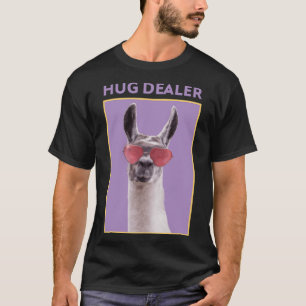 Llama Hug Dealer Humor Pun Vuxen Graphic T Shirt