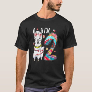 Llama I är 2-årig flicktema 2:a födelsedag D T Shirt