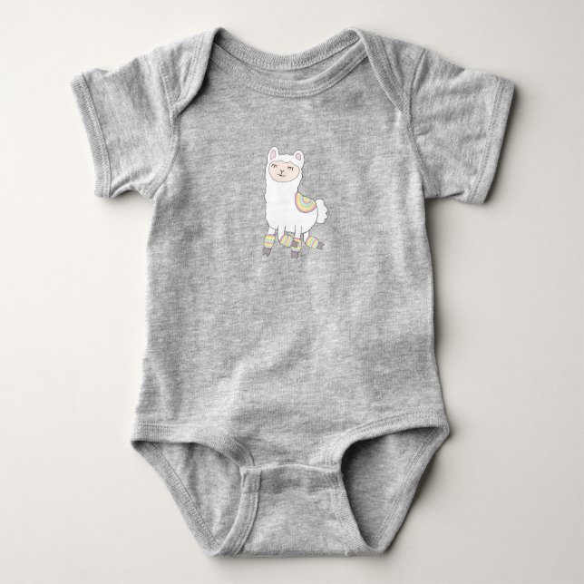 Llama i Legwarmers Baby-kostymer T Shirt (Framsida)