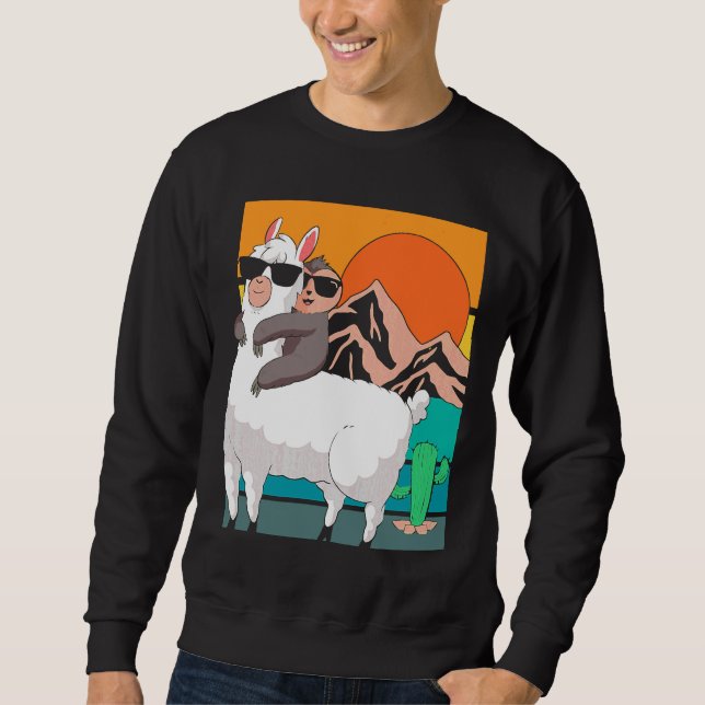 Llama i Llama Lång Ärmad Tröja (Framsida)