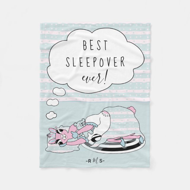 Llama i Pajamas Party Sleepover Fleecefilt (Framsidan)