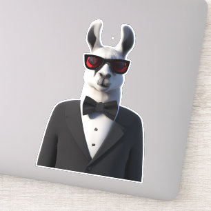 Llama i tux med solglasögon söt dekal