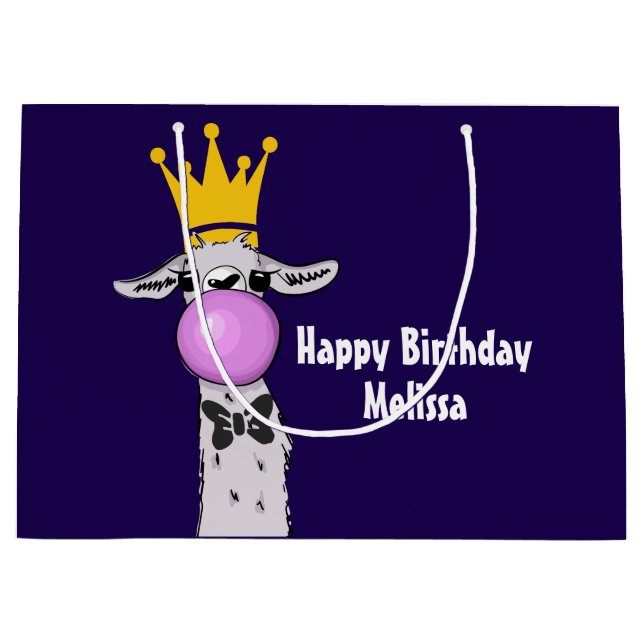 Llama Illustration Blowing a Rosa Bubble (Framsidan)