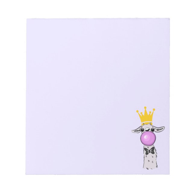 Llama Illustration Blowing a Rosa Bubble Anteckningsblock (Framsida)