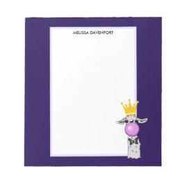 Llama Illustration Blowing a Rosa Bubble Anteckningsblock