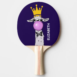 Llama Illustration Blowing a Rosa Bubble Pingisracket