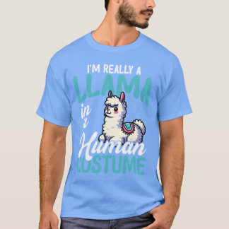 Llama in Human Costume Funny friends T Shirt