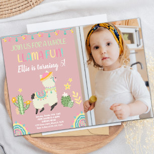 Llama-inbjudningar med foto inbjudningar