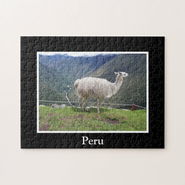 Llama Inca Trail Cusco Peru Andes Mountains Inka Pussel (Horisontell)