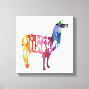 Llama. Ingen Probllama. Ingen Prob-llama. Roliga Canvastryck