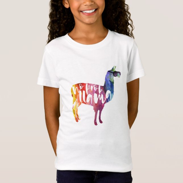 Llama. Ingen Probllama. Ingen Prob-llama. Roliga Tee (Framsida)