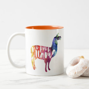 Llama. Ingen Probllama. Ingen Prob-llama. Roliga Två-Tonad Mugg