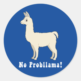 Llama: "Ingen probllama!" Runt Klistermärke