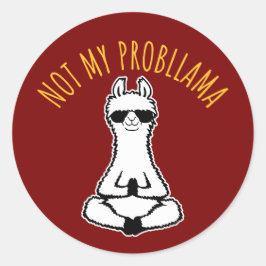 Llama Inte Mitt Probllama Meditationsglasögon för Runt Klistermärke