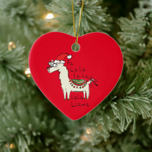 Llama jul Kids Cute Funny Julgransprydnad Keramik