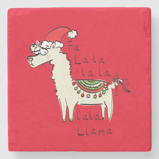 Llama jul Kids Cute Funny Stenunderlägg (Framsidan)