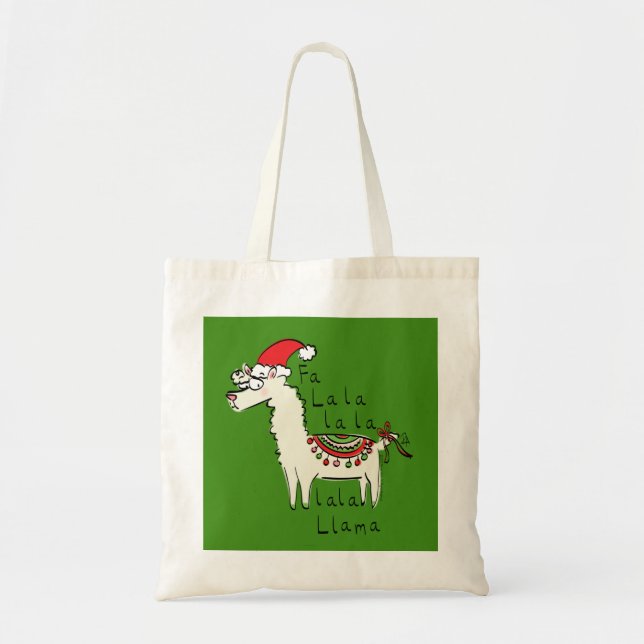 Llama jul Kids Cute Funny Tygkasse (Framsidan)