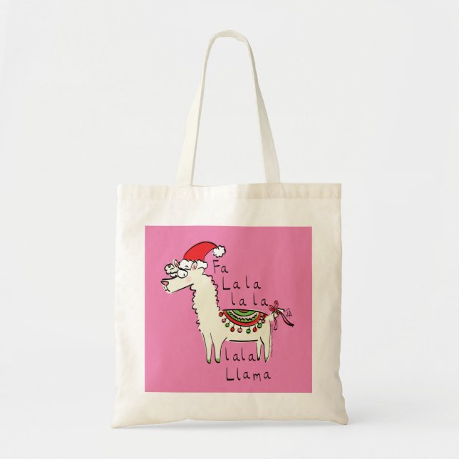 Llama jul Kids Cute Funny Tygkasse (Framsidan)