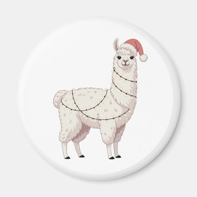 Llama jul Ljus Sturdy Animals Älskare Alpaca Magnet (Framsidan)