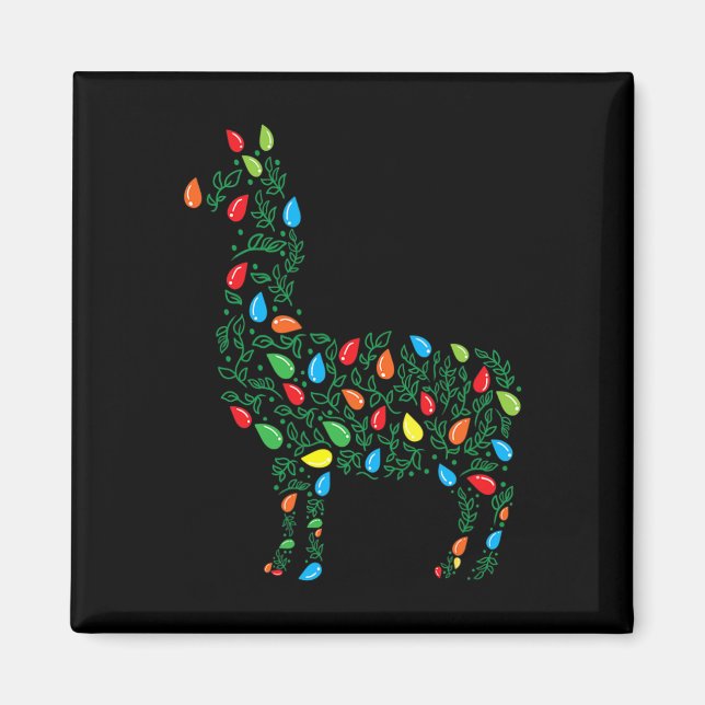 Llama jul Ljus Sturdy Animals Älskare Alpaca Magnet (Framsidan)