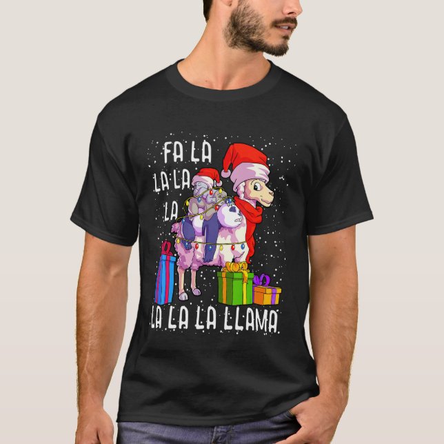 Llama jul Pajama Panda Koala Älskare T Shirt (Framsida)