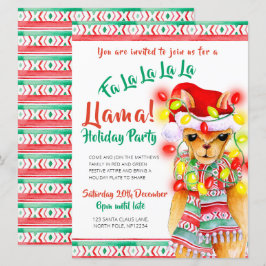 Llama jul party inbjudningar